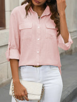 Cotton Linen Long Sleeve Embroidery Casual Blouse