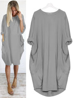 Solid Crew Neck Short Sleeve Loose Blouse