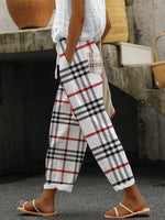 Casual Plaid Cotton Long Harem Pants