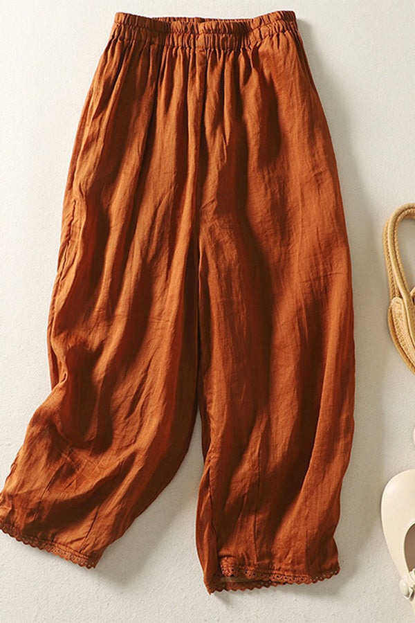 Fashion Casual Solid Color Ankle Pants