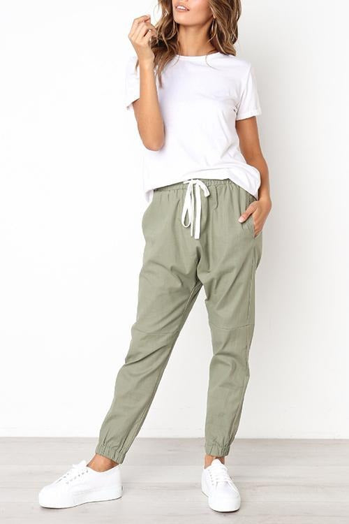 Women's Solid Color with Pockets Casual Sporty Pants