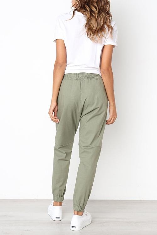 Women's Solid Color with Pockets Casual Sporty Pants
