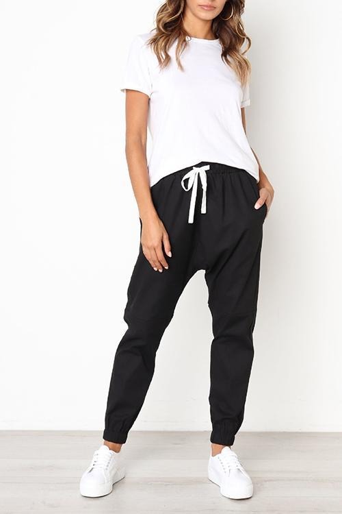 Women's Solid Color with Pockets Casual Sporty Pants