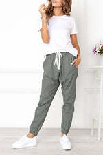 Women's Solid Color with Pockets Casual Sporty Pants