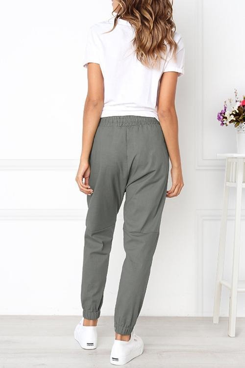 Women's Solid Color with Pockets Casual Sporty Pants