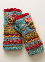 Gants chauds décontractés en tricot à fleurs
