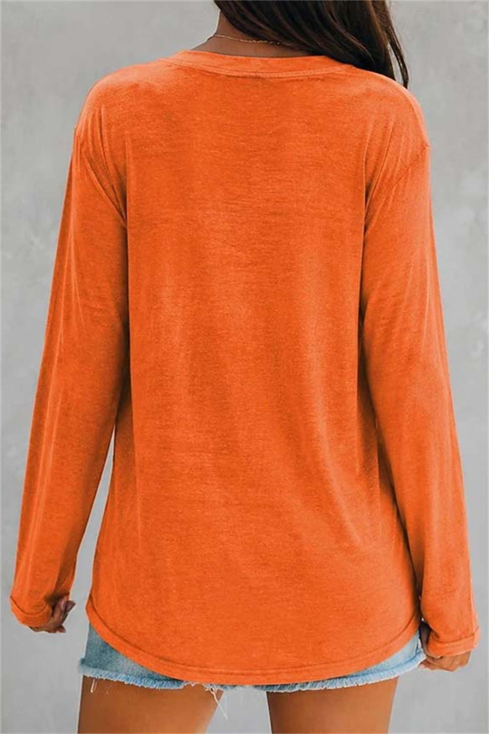 Women's Halloween Orange Witch Letter Print V Neck Blouse