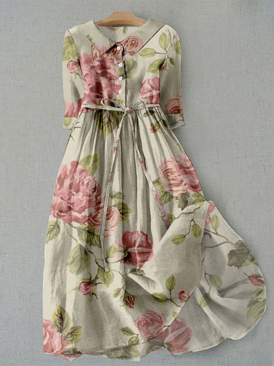 Women's Casual Spring Summer Floral Print Dress