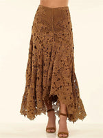 Boho Lace H-Line Loose Maxi Skirt