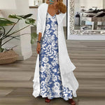 Floral Print V-Neck Short Sleeve Two-Piece Set