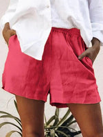 Solid Cotton Casual Simple Shorts