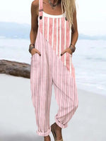 Striped Print Side Pocket Jumpsuit
