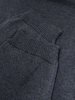 Gray Crew Neck Long Sleeve Comfy Button Down Knit Sweater
