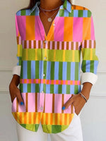 Fashion Lapel Long Sleeve Tops