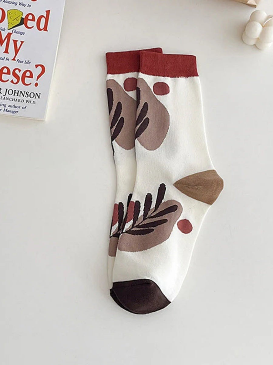 Trendy Abstract Face Pattern Comfortable Everyday Versatile Socks