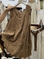 Vintage Plain Lace Floral Sleeveless Casual Vest Top