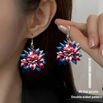 American Flag Shaped Acrylic Dangle Earrings