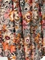 Women Floral Summer Dress V Neck Short Sleeve A-Line Dress