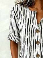 V Neck Half Sleeve Geometric Regular Regular Fit Blouse For Women