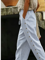 Women Striped Long Pants Vintage Spring/Fall Trousers