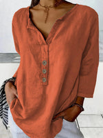 Stylish V NeckButtons Going Out Casual Shirt