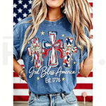 God Bless America Vintage T-Shirt – USA 250th Anniversary Washed Graphic Tee