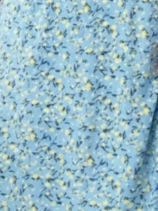 Light Blue Tiny Floral V Neck Short Sleeve Irregular Hem Casual Midi Dress