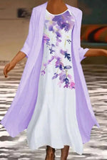 Round Neck Floral Print Casual Daily Dress