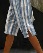 Casual Striped Natural Straight Pants Shorts