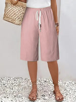 Women's Casual Straight-Leg Cotton Linen Shorts