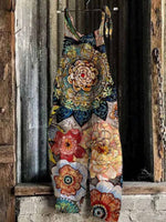 Mandala Floral Print Loose Casual Jumpsuit