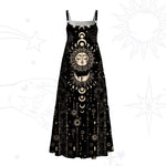 Lunar Eclipse Wide Strap Flowy Maxi Dress