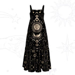 Lunar Eclipse Wide Strap Flowy Maxi Dress