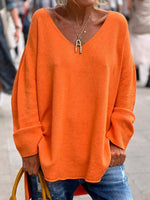 V-neck Regular Fit Long Sleeves Casual Sweater