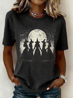 Casual Halloween Crew Neck Short Sleeve T-shirt