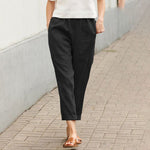 Black Side Pocket Plain Casual Pants