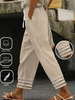 Khaki Pocket Loose Solid Casual Pants