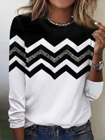 Black Casual Color Block Blouse