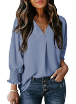 Women's Casual 3/4 Sleeves V-Neck Loose Basic T-Shirt