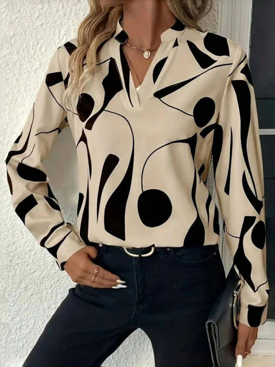 Classic Vintage Printed Blouse