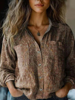 Artistic Ethnic Print Vintage Style Blouse