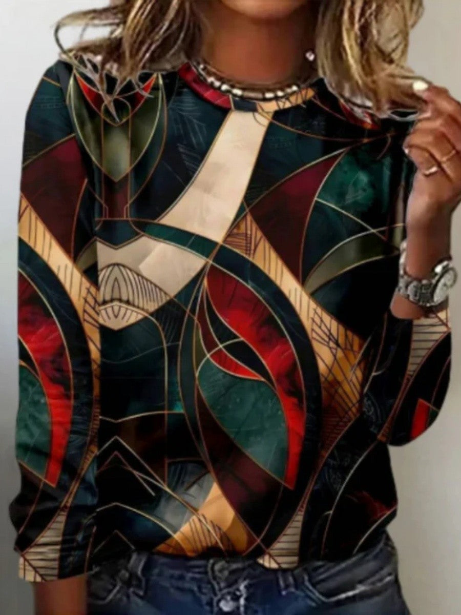 Abstract Print Vintage T-Shirt