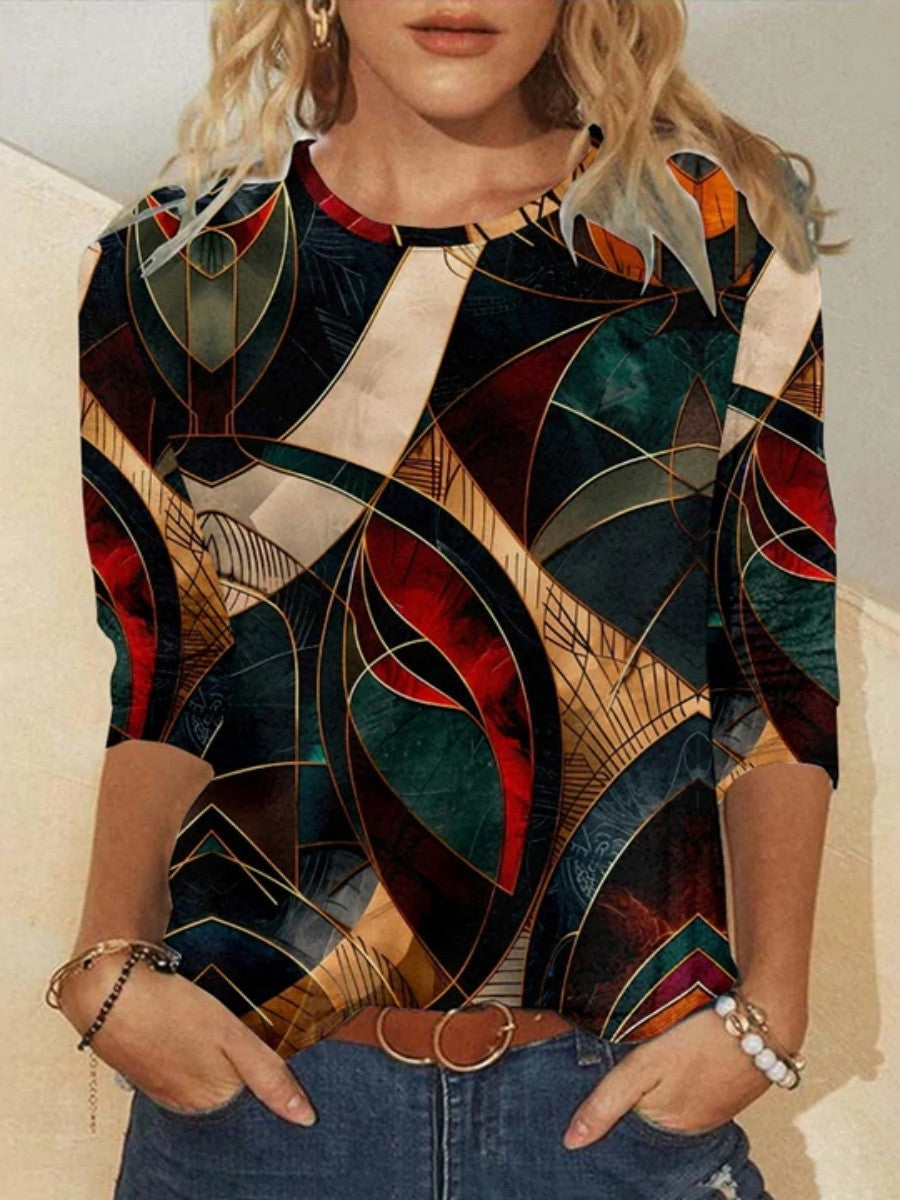 Abstract Print Vintage T-Shirt