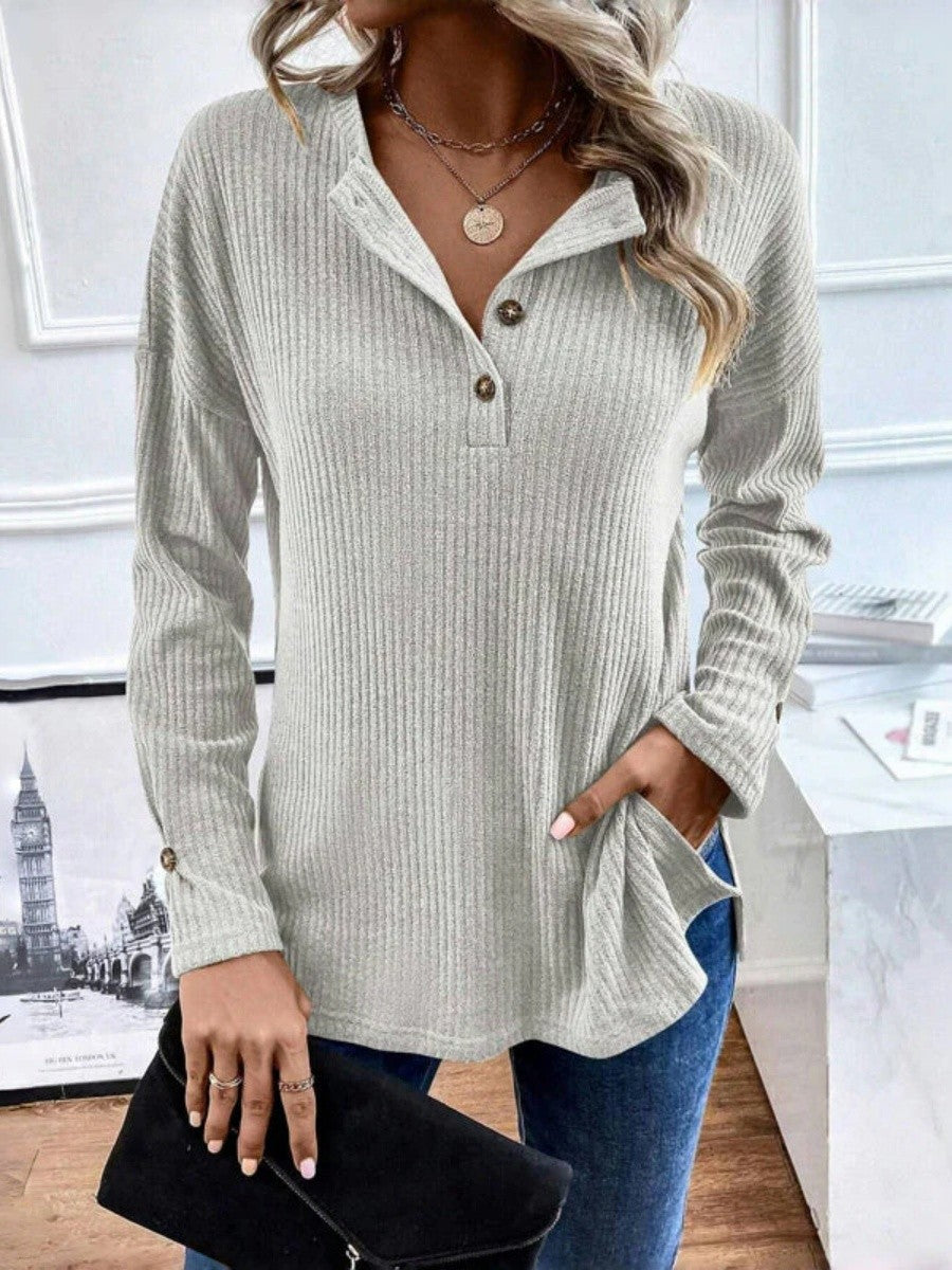 Minimalist Solid Color Casual Sweatshirt