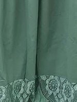 Graceful Short Sleeves Lace Pockets Green Dress