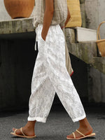 Women's Casual White Lace Trousers