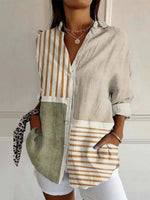 Striped Color Block Blouse