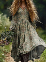 Vintage Ethnic Patterned Dress