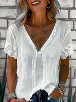 Daily Casual Lace V-Neck Top