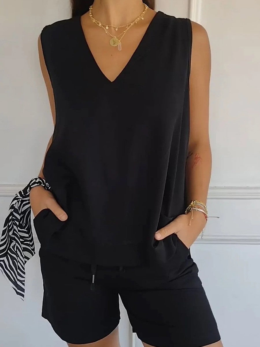 Casual V-neck Loose and Comfortable Tank Top